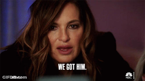 A Close Up Of A Woman 'S Face With The Words We Got Him GIF
