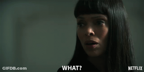 A Close Up Of A Woman 'S Face With The Words What Netflix On The Bottom Right GIF