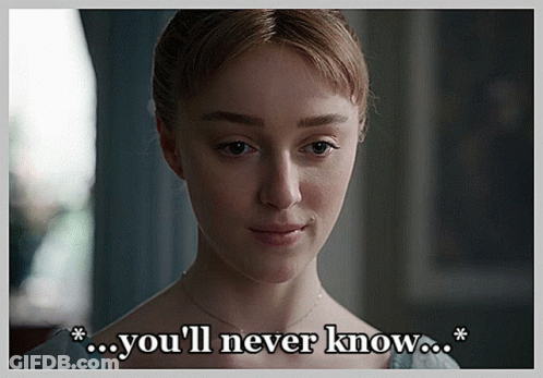 A Close Up Of A Woman 'S Face With The Words You 'Ll Never Know GIF