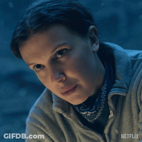 A Close Up Of A Woman 'S Face With The Words " You Talk Loud " Below Her GIF
