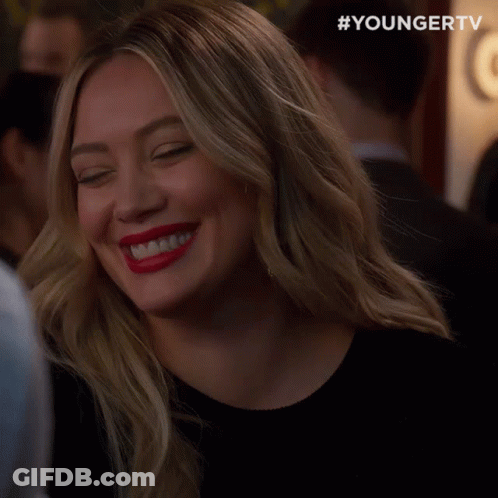 A Close Up Of A Woman 'S Face With #Youngertv Written On The Bottom Right GIF