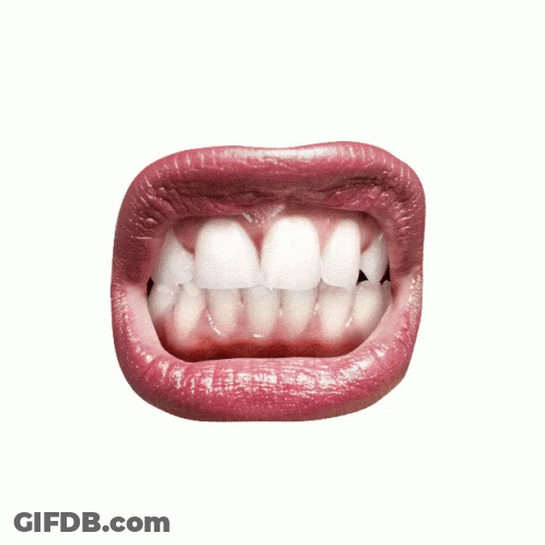 A Close Up Of A Woman 'S Mouth With A White Background GIF