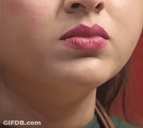 Woman With Pink Lipstick Close Up GIF