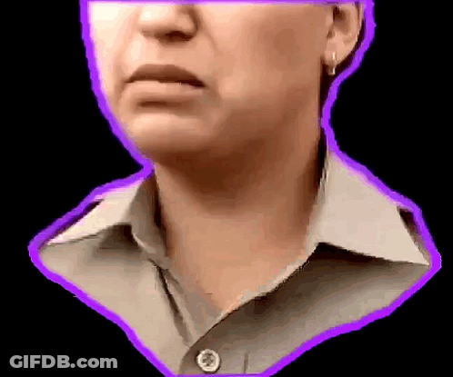 A Close Up Of A Woman 'S Neck With A Purple Border GIF