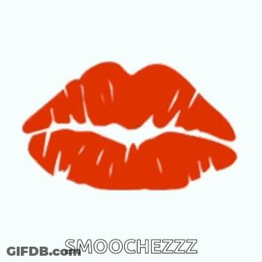 A Close Up Of A Woman 'S Red Lips With The Words Smoochezz Written In The Corner . GIF