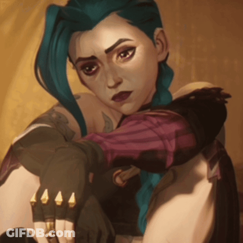 A Close Up Of A Woman With Blue Hair GIF