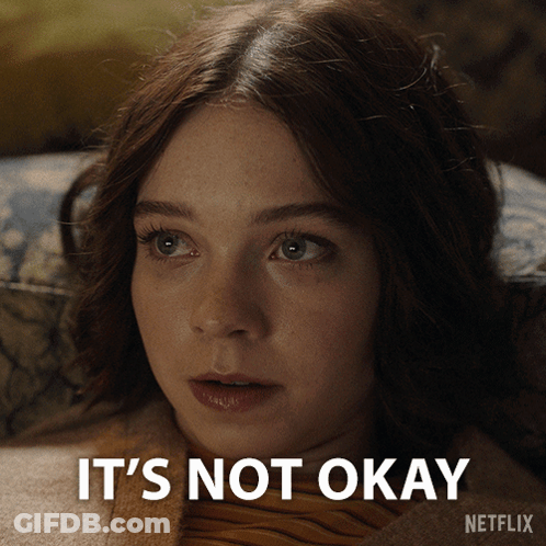 Woman Saying It's Not Okay GIF