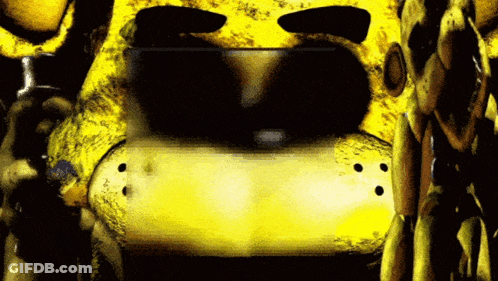 A Close Up Of A Yellow Cartoon Character 'S Face With A Black Background GIF