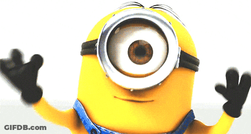 A Close Up Of A Yellow Minion With A Big Eye GIF