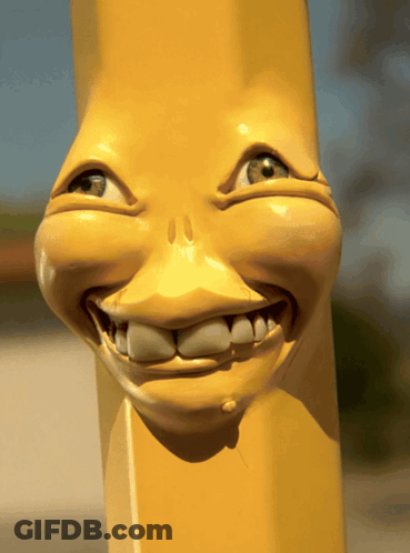 A Close Up Of A Yellow Pencil With A Funny Face GIF