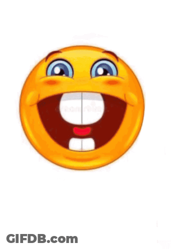 A Close Up Of A Yellow Smiley Face With A Big Smile GIF
