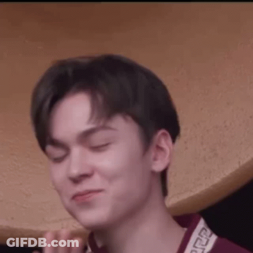 A Close Up Of A Young Man Making A Funny Face . GIF