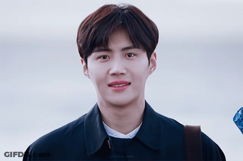 A Close Up Of A Young Man 'S Face With A Caption That Starts With The Letters T And K GIF