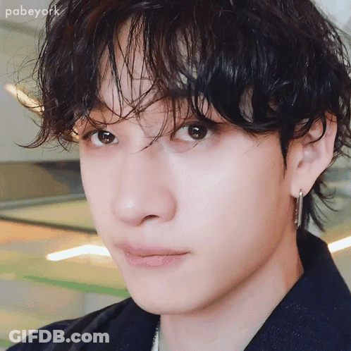 A Close Up Of A Young Man 'S Face With The Name Pabeyork Visible GIF