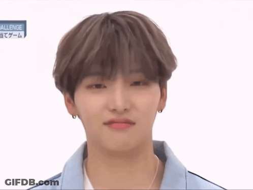 A Close Up Of A Young Man 'S Face With The Word Challenge On The Bottom GIF