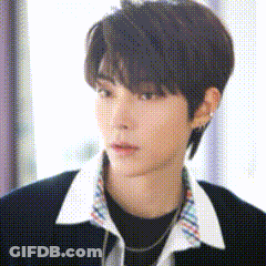 A Close Up Of A Young Man Wearing A Black Shirt And A Plaid Collar . GIF