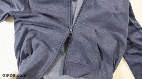 A Close Up Of A Zipper On A Sweatshirt GIF