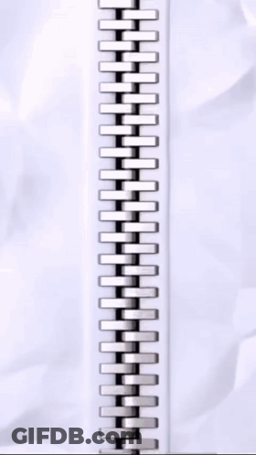 A Close Up Of A Zipper With A Picture Of A Woman Behind It GIF
