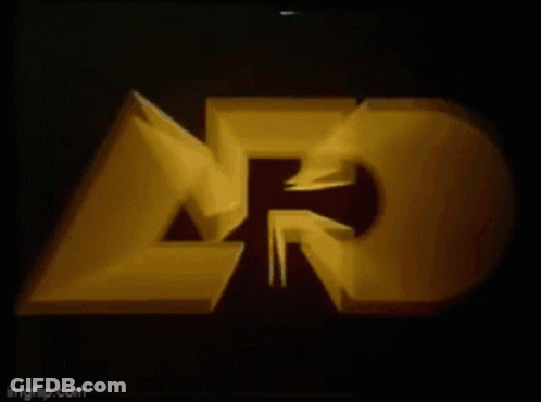 A Close Up Of An Afd Logo On A Dark Background GIF