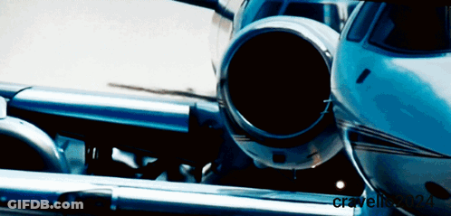 A Close Up Of An Airplane Engine With The Words Cravelli2024 Visible GIF