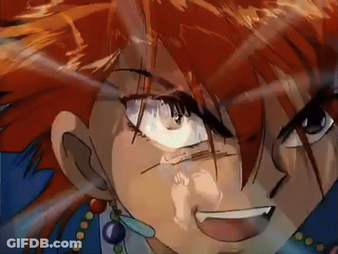 A Close Up Of An Anime Character With Red Hair GIF