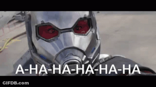 Antman Helmet With Aha Ha Ha Ha GIF