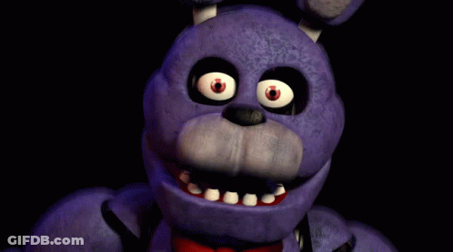 A Close Up Of Bonnie From Five Nights At Freddy 'S Looking At The Camera . GIF