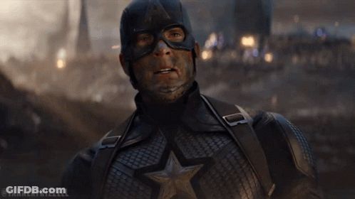 A Close Up Of Captain America With A Tanner Frizzell Watermark GIF