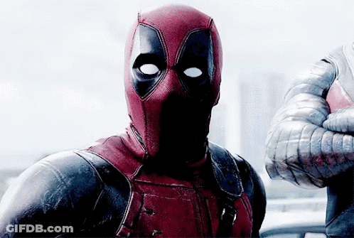A Close Up Of Deadpool Giving A Thumbs Up Sign GIF