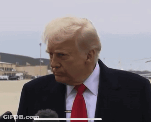A Close Up Of Donald Trump 'S Face Is Shown On A Tablet GIF