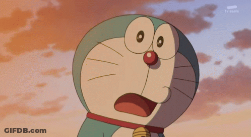 A Close Up Of Doraemon 'S Face With A Tv Asahi Logo In The Corner GIF