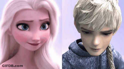 A Close Up Of Elsa And Jack Frost From Frozen 2 GIF