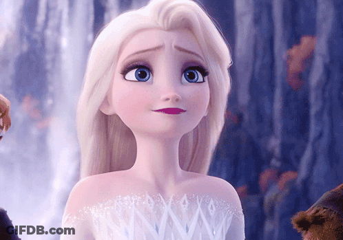 A Close Up Of Elsa From Frozen 2 GIF