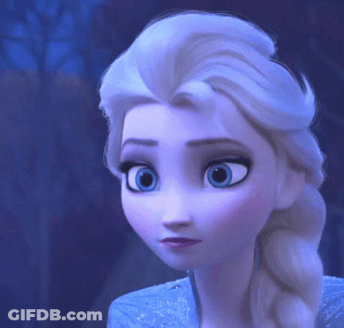 A Close Up Of Elsa 'S Face From Frozen 2 GIF