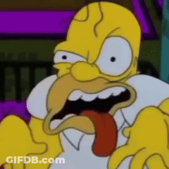 A Close Up Of Homer Simpson 'S Face With His Tongue Sticking Out GIF