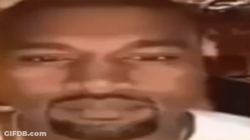 A Close Up Of Kanye West 'S Face With A Beard . GIF