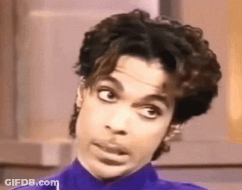 A Close Up Of Prince Making A Funny Face . GIF