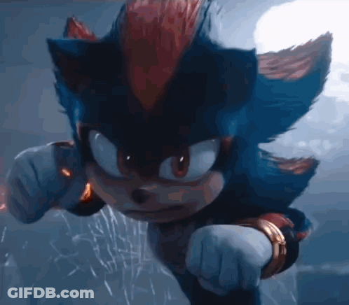 A Close Up Of Shadow The Hedgehog From The Movie Sonic The Hedgehog GIF