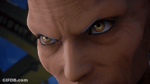 A Close Up Of Sora From Kingdom Hearts With A Serious Look On His Face GIF