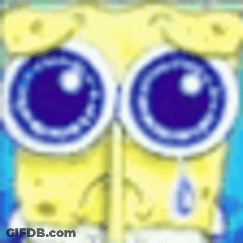 A Close Up Of Spongebob Squarepants 'S Face With Big Eyes . GIF