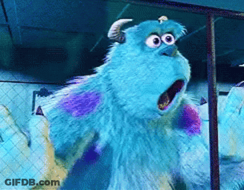 A Close Up Of Sulley From Monsters Inc With Its Mouth Open GIF