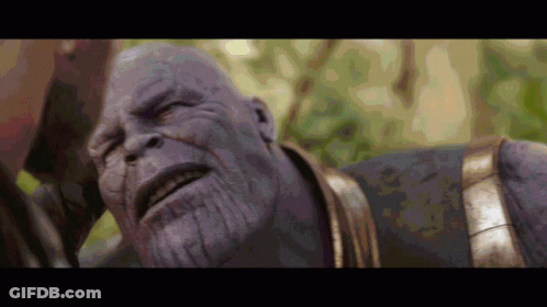 A Close Up Of Thanos ' Face In Avengers Infinity War . GIF