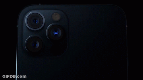 A Close Up Of The Back Of A Blue Iphone GIF
