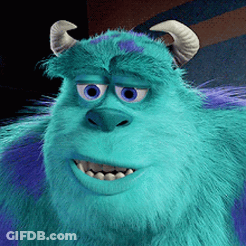 A Close Up Of The Face Of Sulley From Monsters Inc. GIF