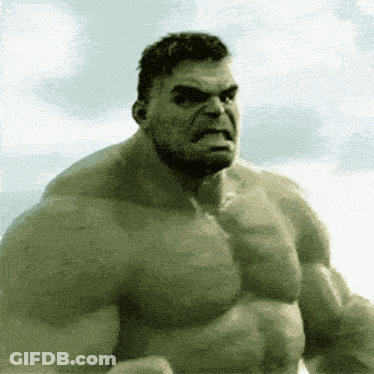 A Close Up Of The Hulk 'S Face And Chest GIF
