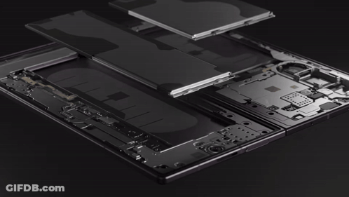 A Close Up Of The Inside Of A Cell Phone With A Black Background GIF