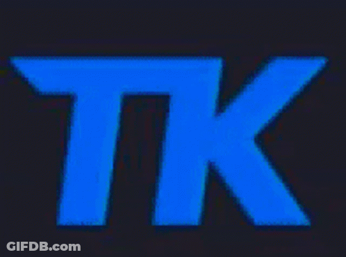 A Close Up Of The Letter Tk On A Black Background GIF