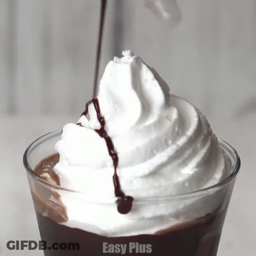 A Close Up Of Whipped Cream With Easy Plus Written In The Bottom Right Corner GIF