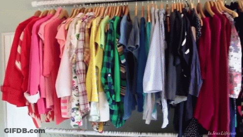 A Closet Filled With Lots Of Clothes And A Watermark That Says Julesalife.com GIF