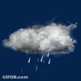 A Cloud With Lightning Strikes And Rain Coming Out Of It GIF